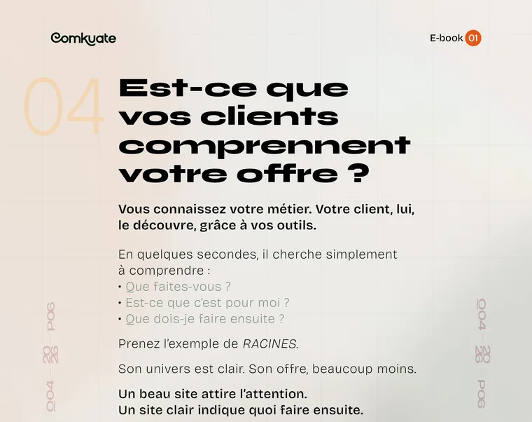 Haut du chapitre 04 de l’e-book : Est-ce que vos clients comprennent votre offre ?